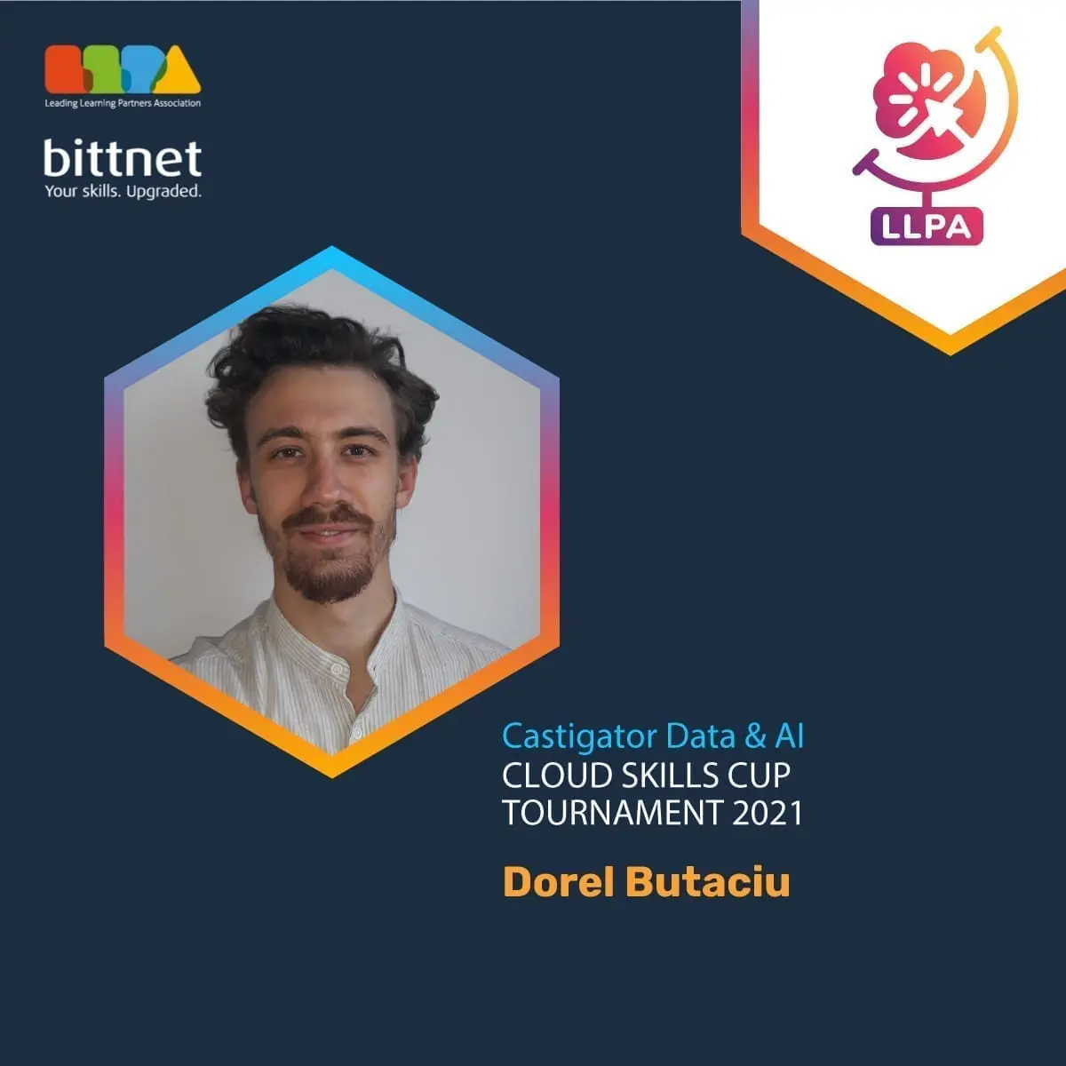 Dorel Butaciu castigatorul locului I la categoria Data&AI C3 Cloud Skills Cup.