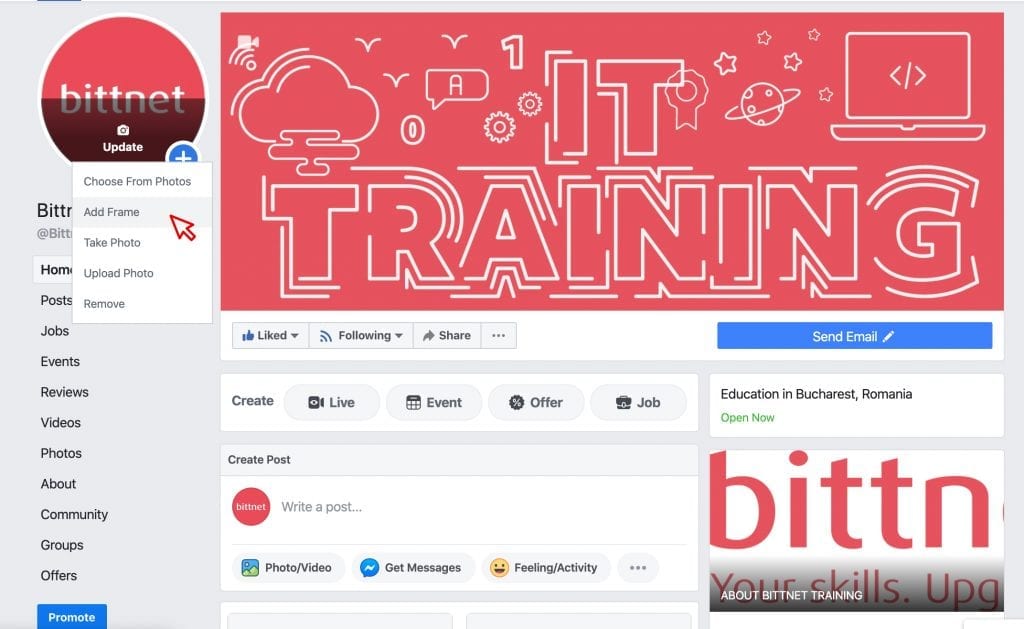 Pagina de Facebook Bittnet Training